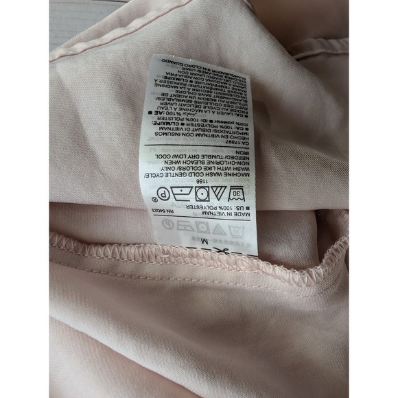 Old Navy Size Medium Womens Pink Ruffle Collar V Neck Long Sleeve Blouse‎ - Picture 7 of 8